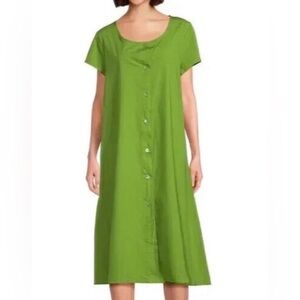 NWT Bryn Walker Winsor Button-Front Dress In Green Size L
